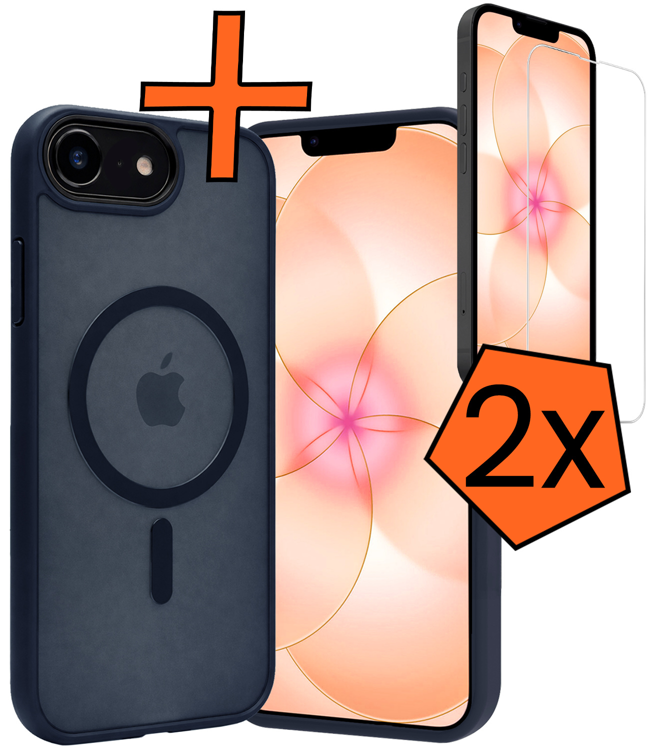 Nomfy Nomfy iPhone 17e Magsafe Hoesje Donkerblauw Met 2x Screenprotector