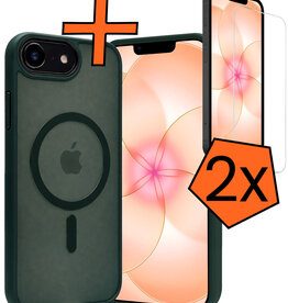 Nomfy Nomfy iPhone 17e Magsafe Hoesje Donkergroen Met 2x Screenprotector