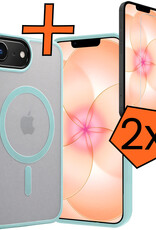 Nomfy Nomfy iPhone 17e Magsafe Hoesje Lichtblauw Met 2x Screenprotector