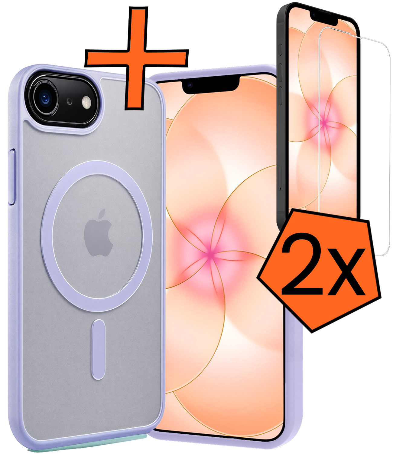 Nomfy Nomfy iPhone 17e Magsafe Hoesje Lila Met 2x Screenprotector