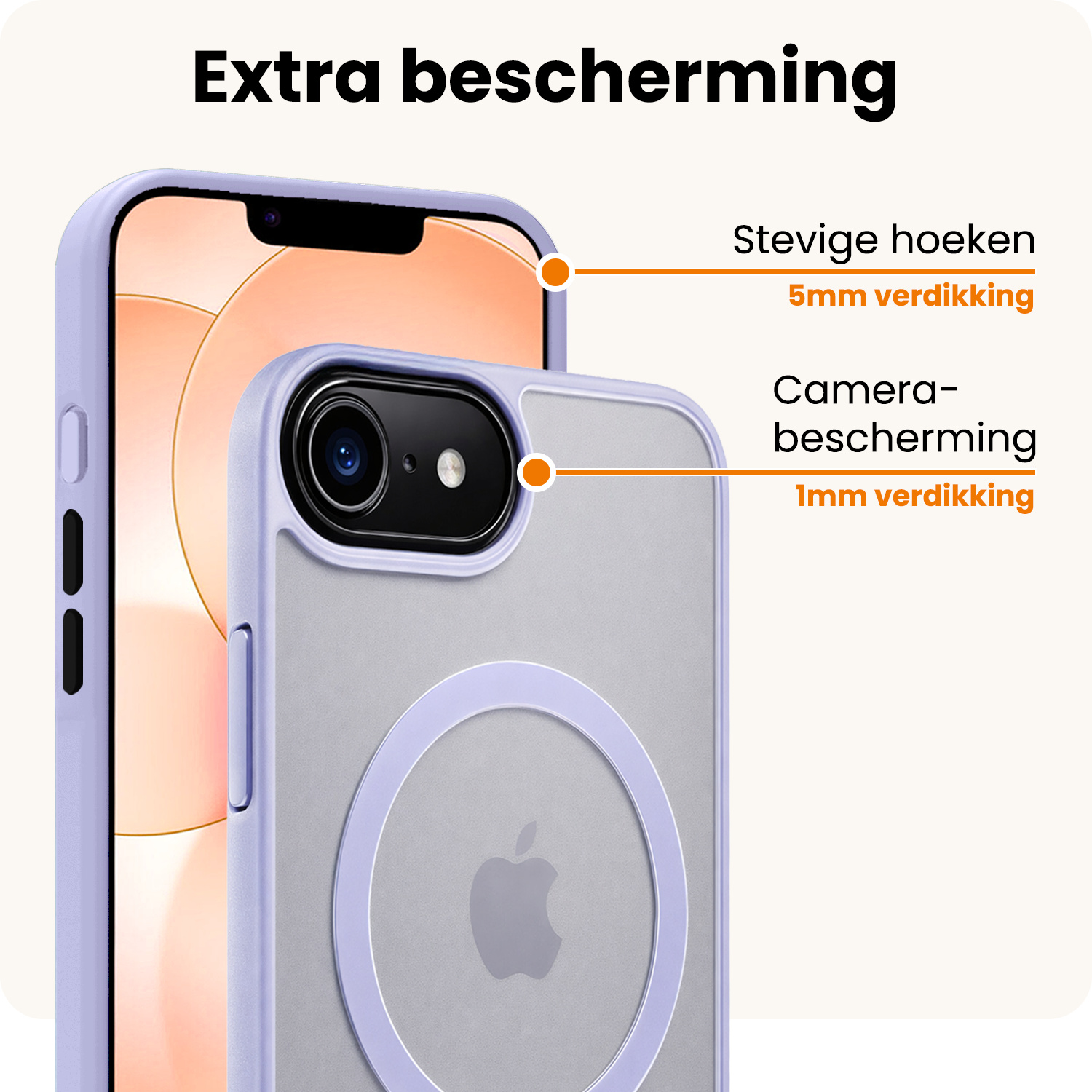 Nomfy Nomfy iPhone 17e Magsafe Hoesje Lila Met 2x Screenprotector