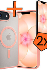 Nomfy Nomfy iPhone 17e Magsafe Hoesje Perzik Met 2x Screenprotector