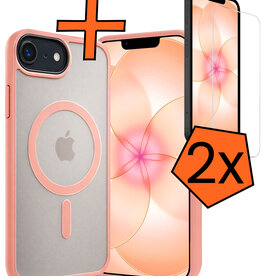 Nomfy Nomfy iPhone 17e Magsafe Hoesje Perzik Met 2x Screenprotector