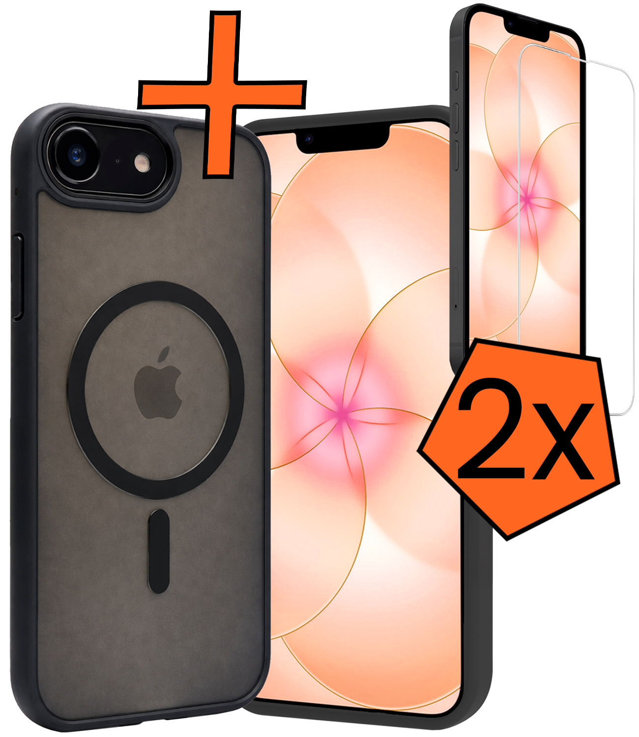 Nomfy Nomfy iPhone 17e Magsafe Hoesje Zwart Met 2x Screenprotector