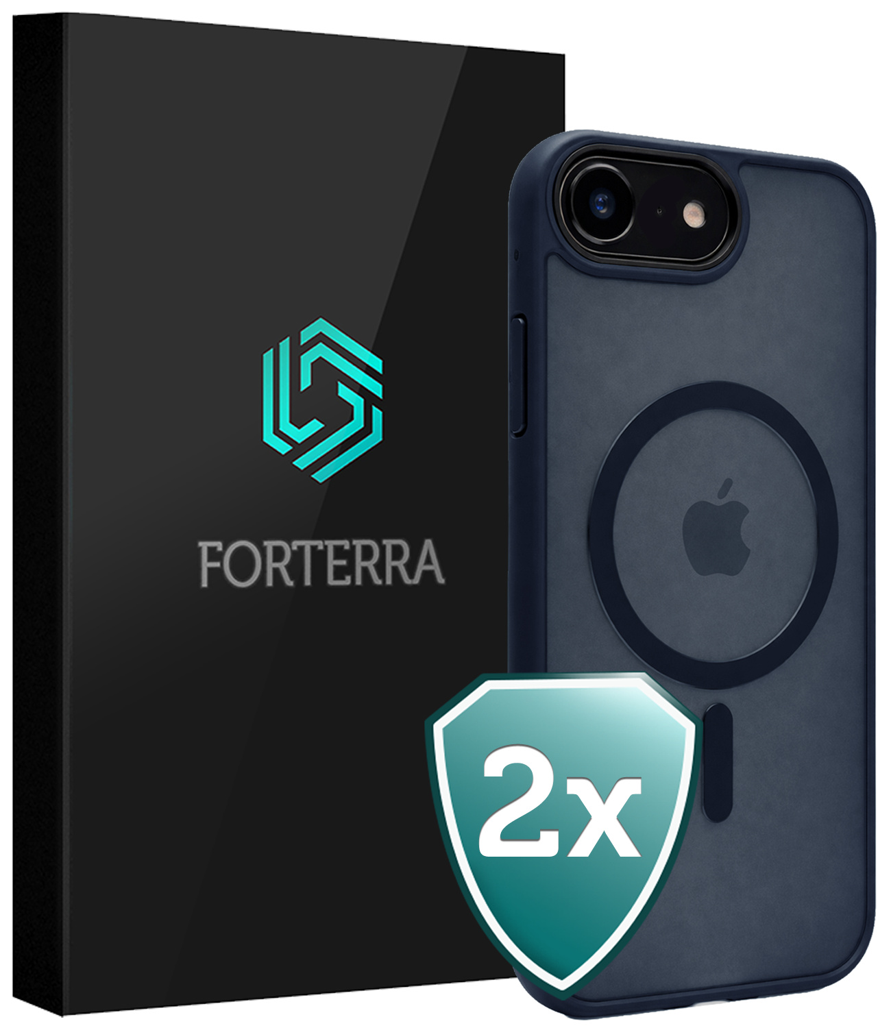 Forterra Forterra iPhone 17e Magsafe Hoesje - Donkerblauw - 2 PACK