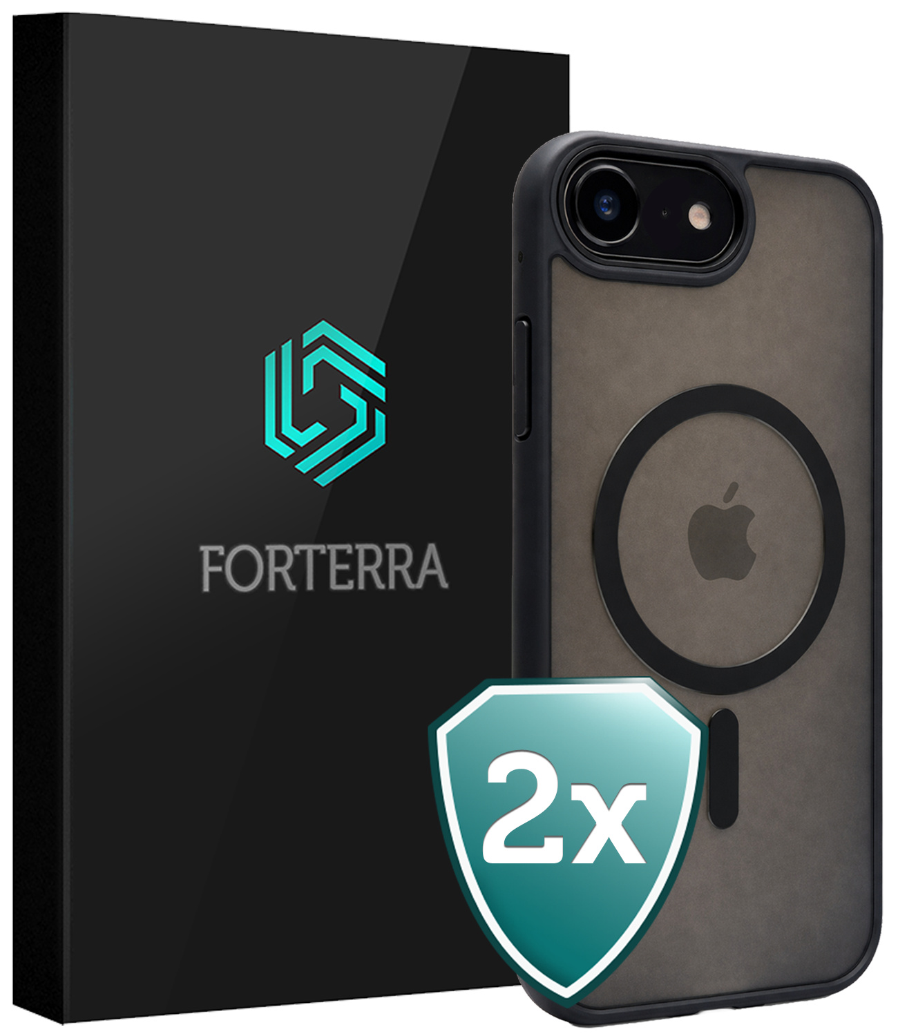 Forterra Forterra iPhone 17e Magsafe Hoesje - Zwart - 2 PACK