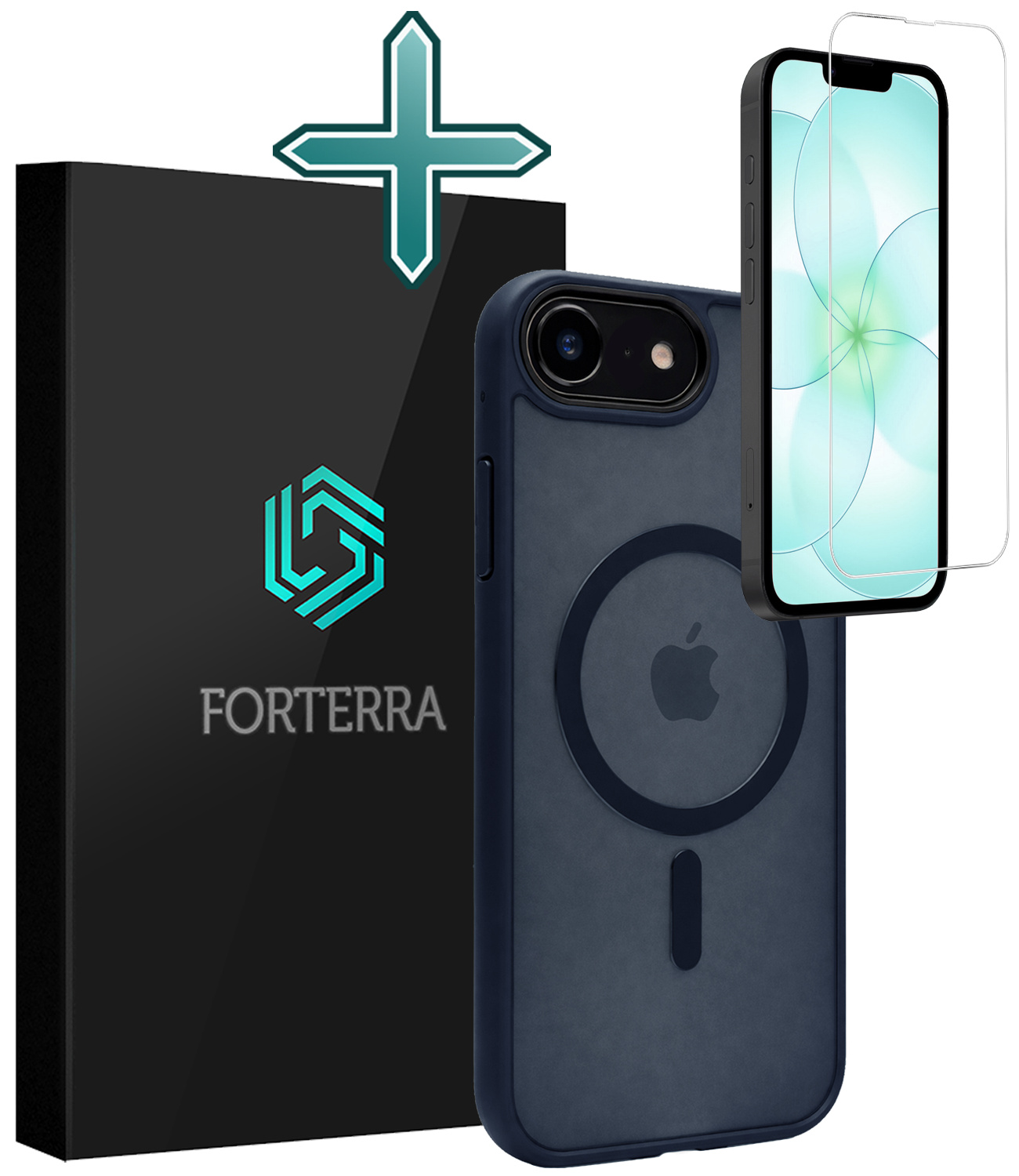 Forterra Forterra iPhone 17e Magsafe Hoesje Donkerblauw Met Screenprotector