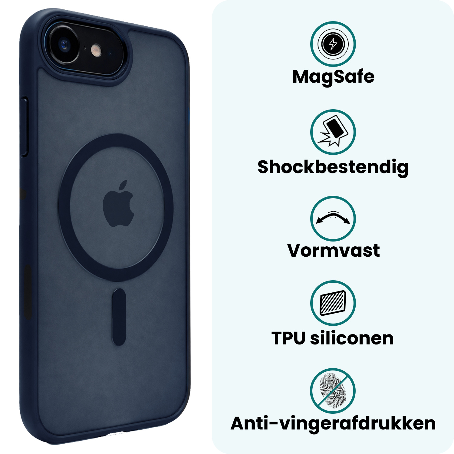 Forterra Forterra iPhone 17e Magsafe Hoesje Donkerblauw Met Screenprotector