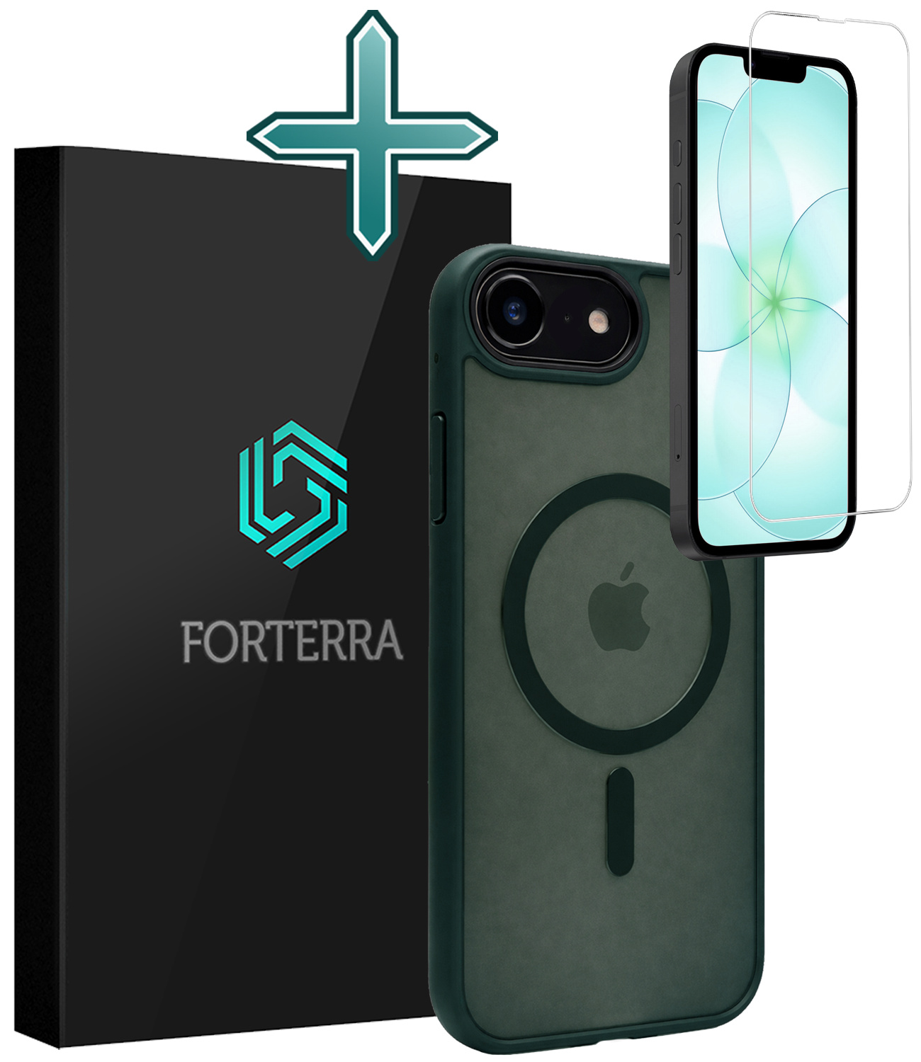 Forterra Forterra iPhone 17e Magsafe Hoesje Donkergroen Met Screenprotector