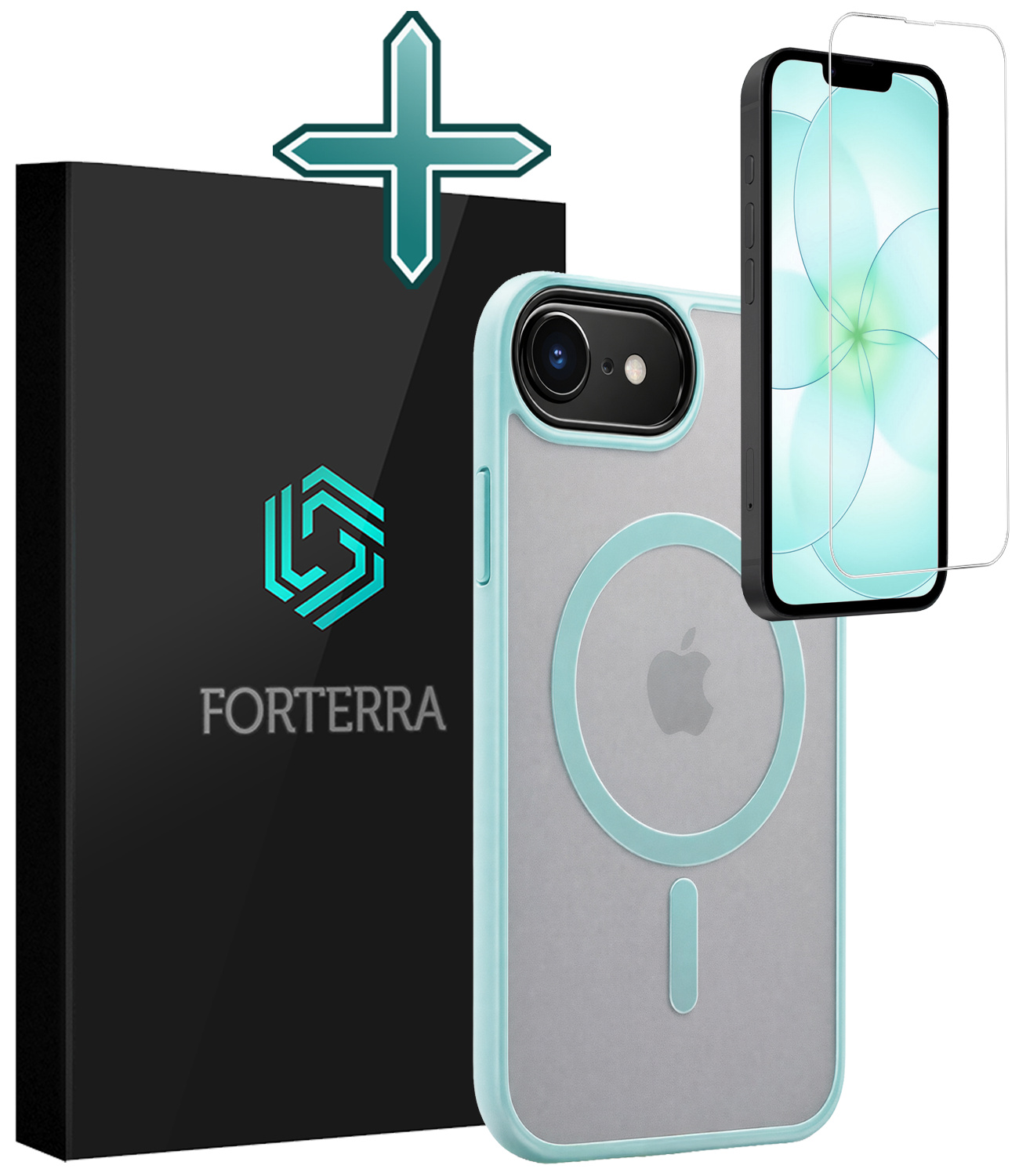 Forterra Forterra iPhone 17e Magsafe Hoesje Lichtblauw Met Screenprotector