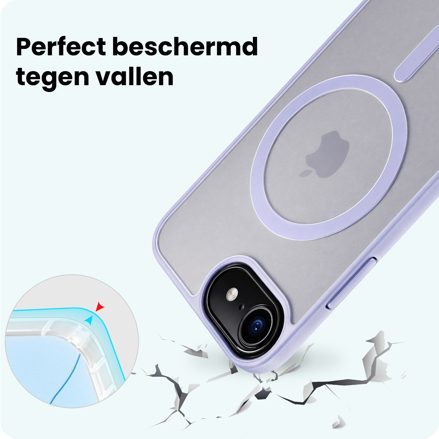 Forterra Forterra iPhone 17e Magsafe Hoesje Lila Met Screenprotector