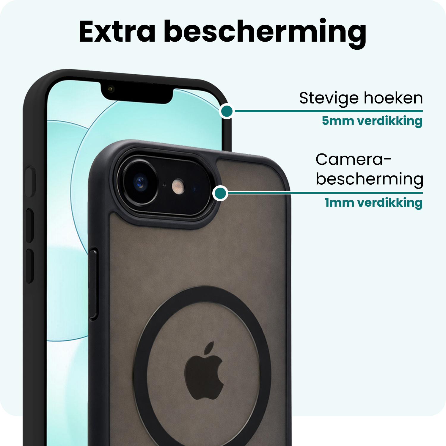 Forterra Forterra iPhone 17e Magsafe Hoesje Zwart Met Screenprotector