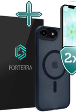 Forterra Forterra iPhone 17e Magsafe Hoesje Donkerblauw Met 2x Screenprotector