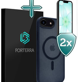Forterra Forterra iPhone 17e Magsafe Hoesje Donkerblauw Met 2x Screenprotector