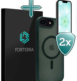 Forterra Forterra iPhone 17e Magsafe Hoesje Donkergroen Met 2x Screenprotector
