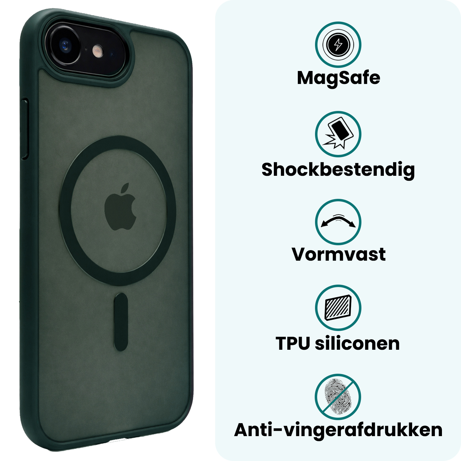 Forterra Forterra iPhone 17e Magsafe Hoesje Donkergroen Met 2x Screenprotector