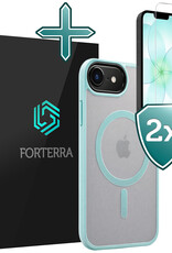 Forterra Forterra iPhone 17e Magsafe Hoesje Lichtblauw Met 2x Screenprotector
