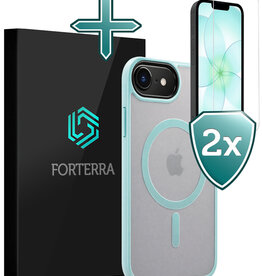 Forterra Forterra iPhone 17e Magsafe Hoesje Lichtblauw Met 2x Screenprotector
