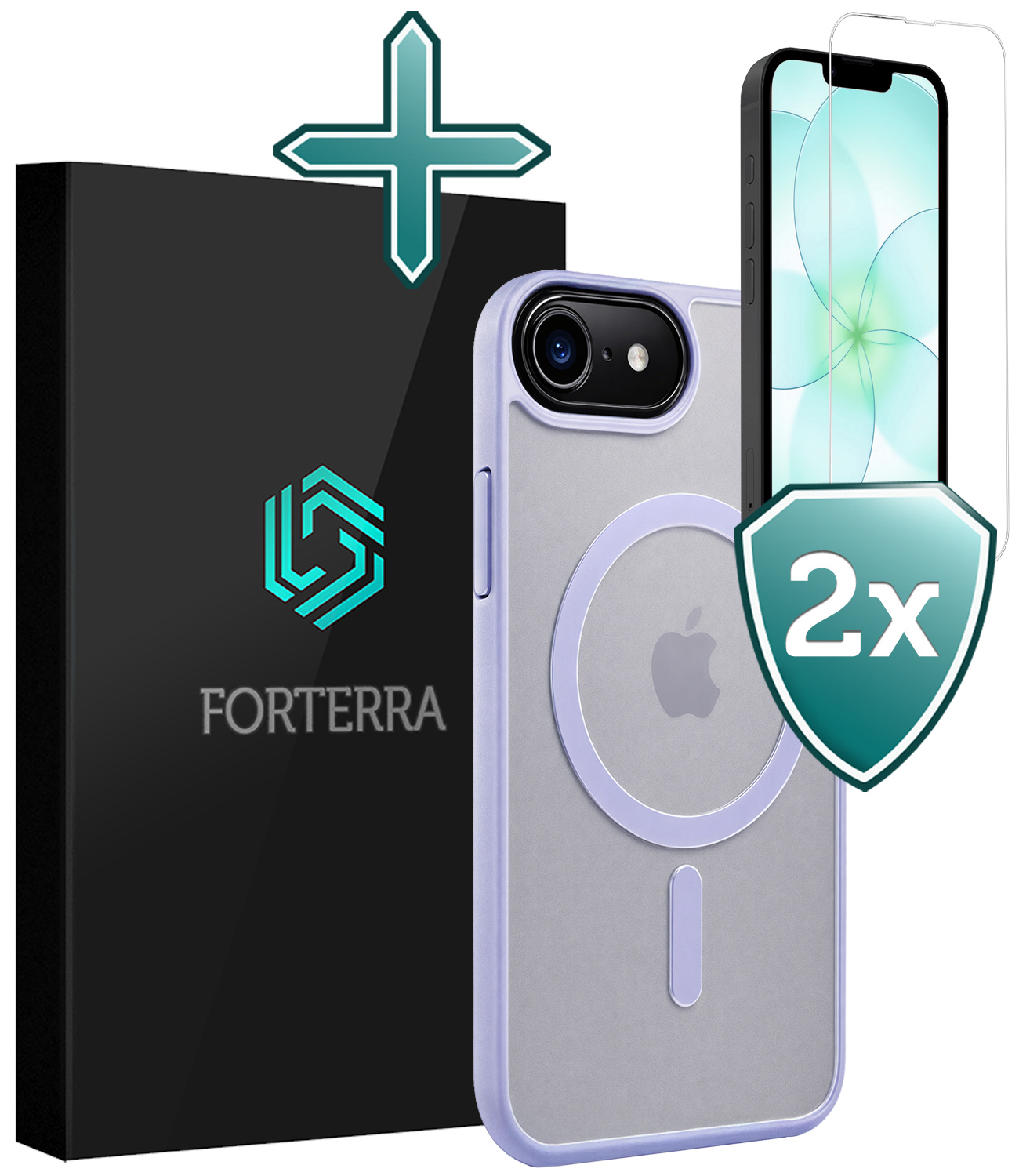 Forterra Forterra iPhone 17e Magsafe Hoesje Lila Met 2x Screenprotector