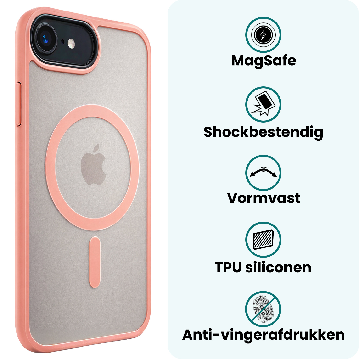 Forterra Forterra iPhone 17e Magsafe Hoesje Perzik Met 2x Screenprotector