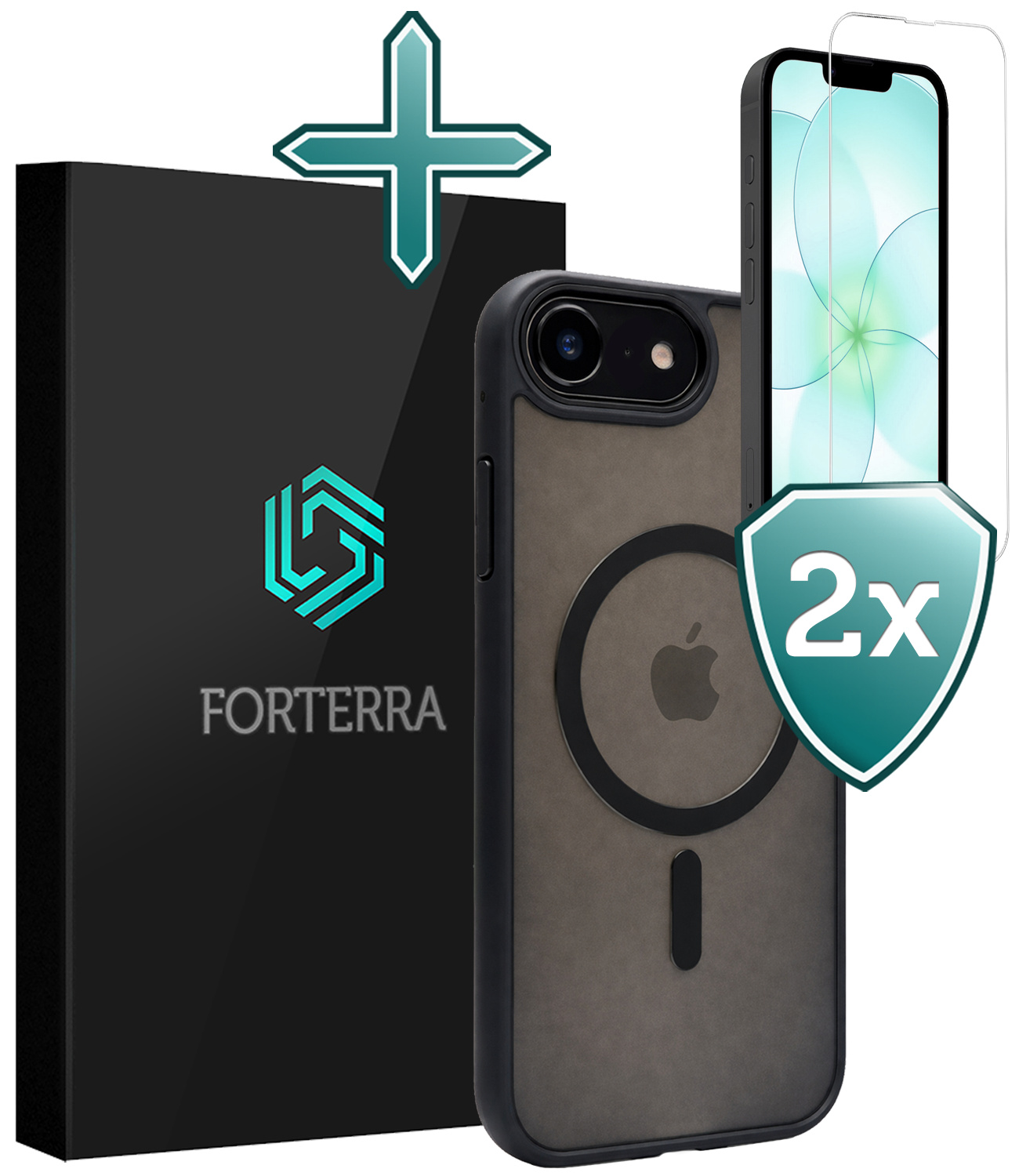 Forterra Forterra iPhone 17e Magsafe Hoesje Zwart Met 2x Screenprotector