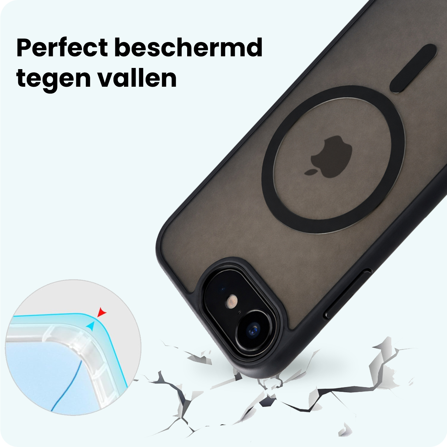 Forterra Forterra iPhone 17e Magsafe Hoesje Zwart Met 2x Screenprotector