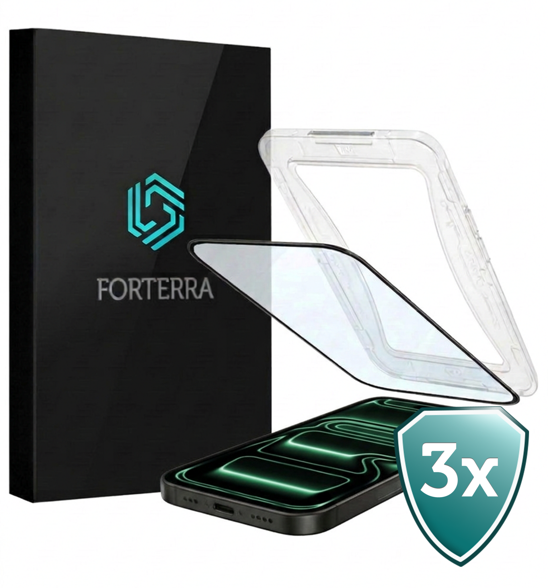 Forterra Forterra iPhone 17 Pro Hybrid Screenprotector - 3 PACK