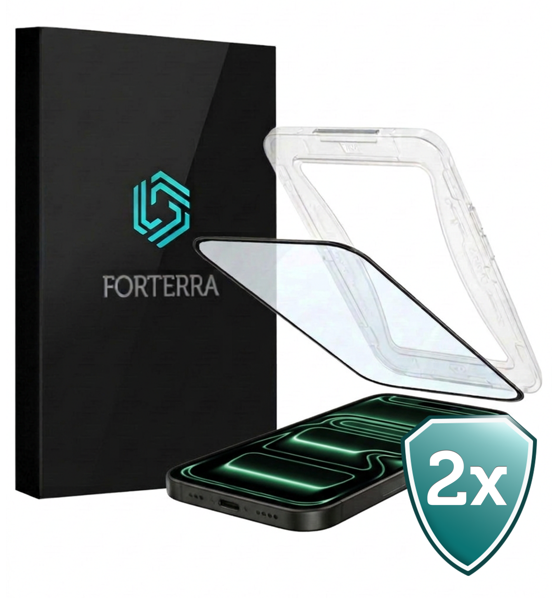 Forterra Forterra iPhone 17 Pro Hybrid Screenprotector - 2 PACK