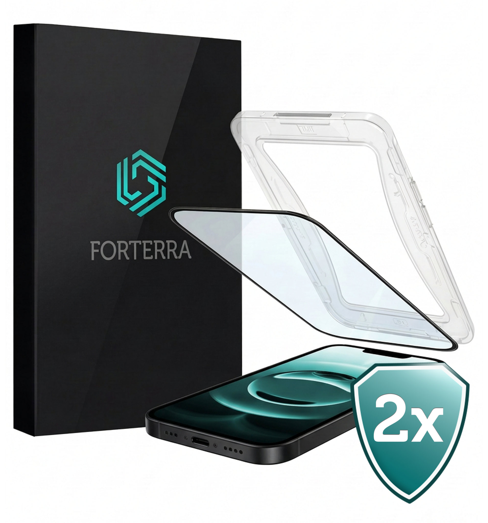 Forterra Forterra iPhone 16E Hybrid Screenprotector - 2 PACK