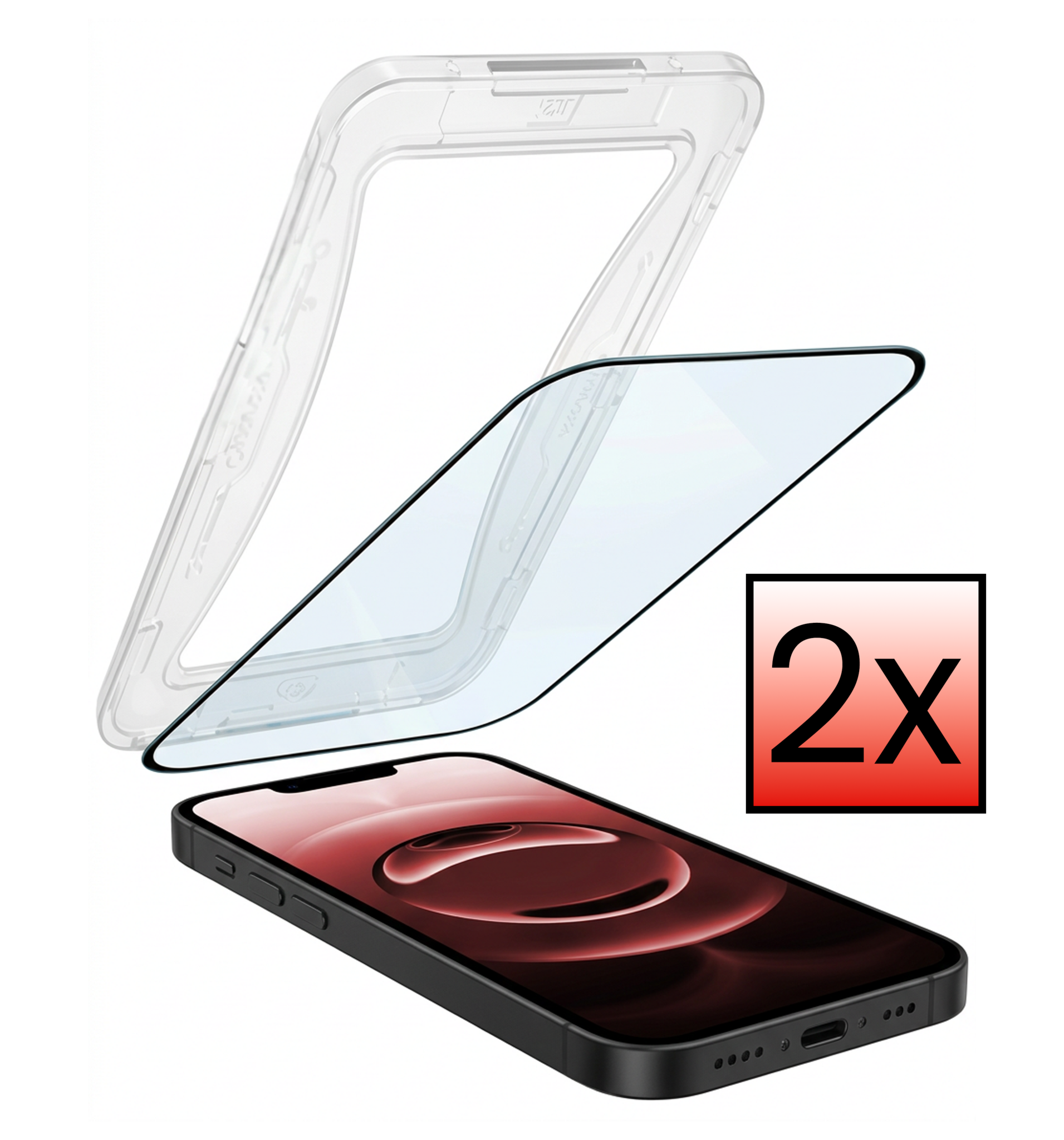 NoXx NoXx iPhone 16E Hybrid Screenprotector - 2 PACK