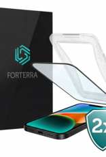 Forterra Screenprotector Geschikt voor iPhone 14 Screenprotector Met Installatie Kit Flexibel Hybrid Full Cover - Screen Protector Geschikt voor iPhone 14 Screenprotector Met Montage Frame Buigbaar Glas - 2 PACK