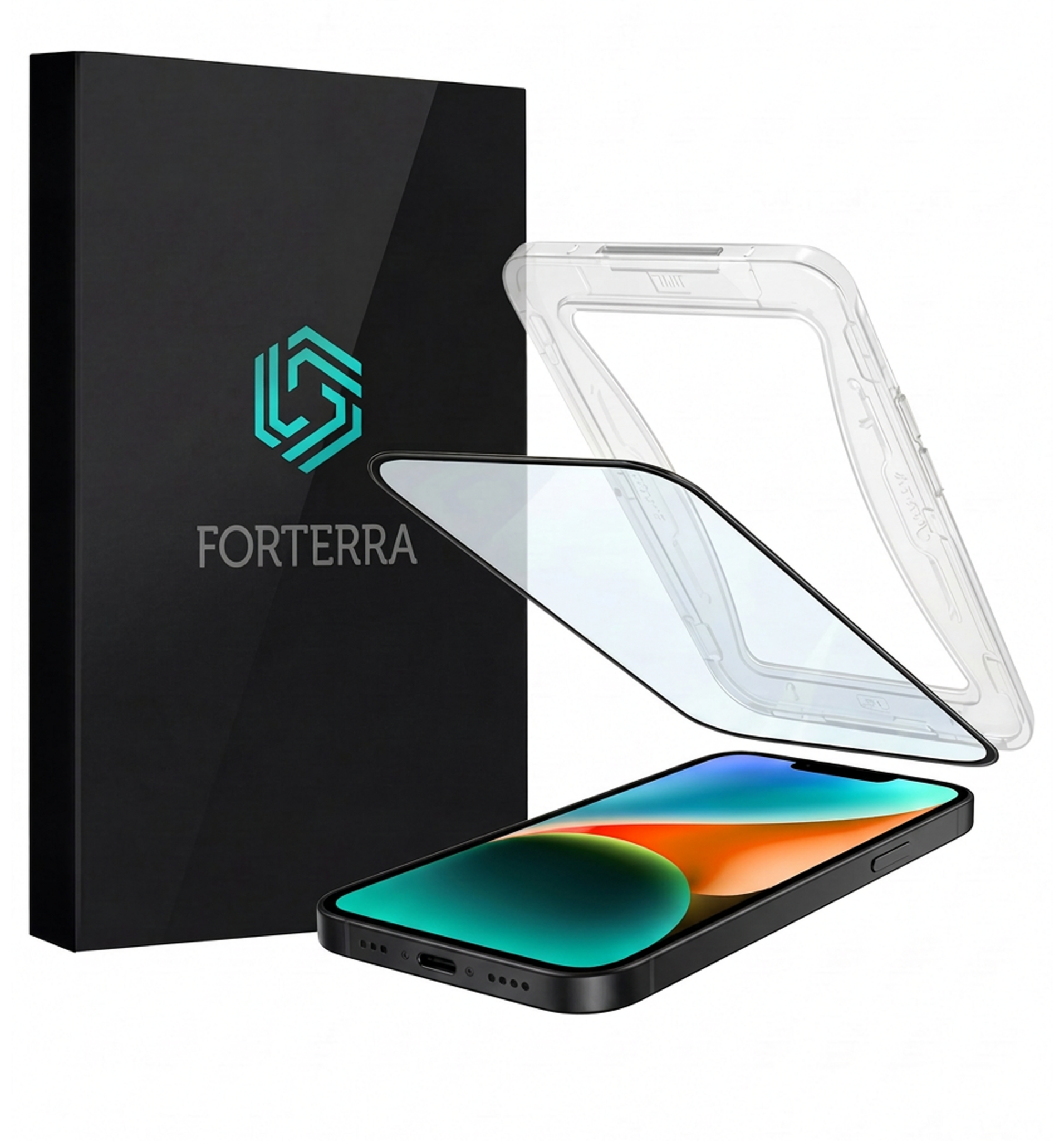 Forterra Screenprotector Geschikt voor iPhone 14 Screenprotector Met Installatie Kit Flexibel Hybrid Full Cover - Screen Protector Geschikt voor iPhone 14 Screenprotector Met Montage Frame Buigbaar Glas