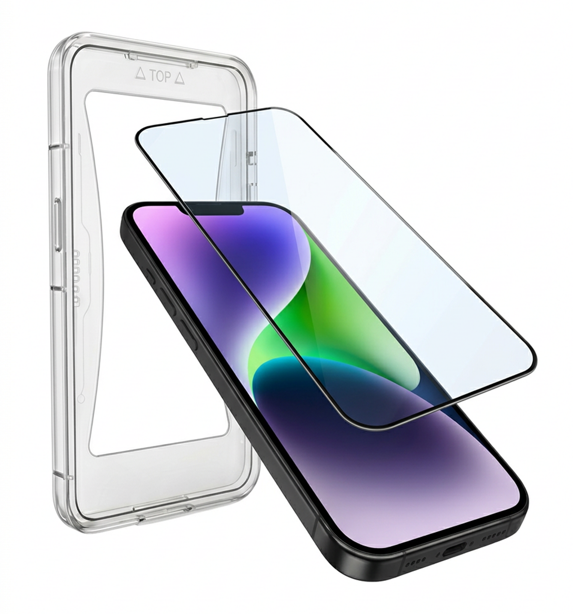 Nomfy Screenprotector - Geschikt voor iPhone 14 Plus Screenprotector Met Installatie Kit Bescherm Glas - Screenprotector Geschikt voor iPhone 14 Plus Screen Protector Met Montage Frame Flexibel Glas Full Cover