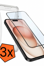 Nomfy Screenprotector - Geschikt voor iPhone 15 Pro Screenprotector Met Installatie Kit Bescherm Glas - Screenprotector Geschikt voor iPhone 15 Pro Screen Protector Met Montage Frame Flexibel Glas Full Cover - 3 PACK