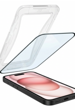 NoXx Screenprotector Geschikt voor iPhone 15 Screenprotector Met Montage Frame Hybrid Flexibel Glass Full Cover