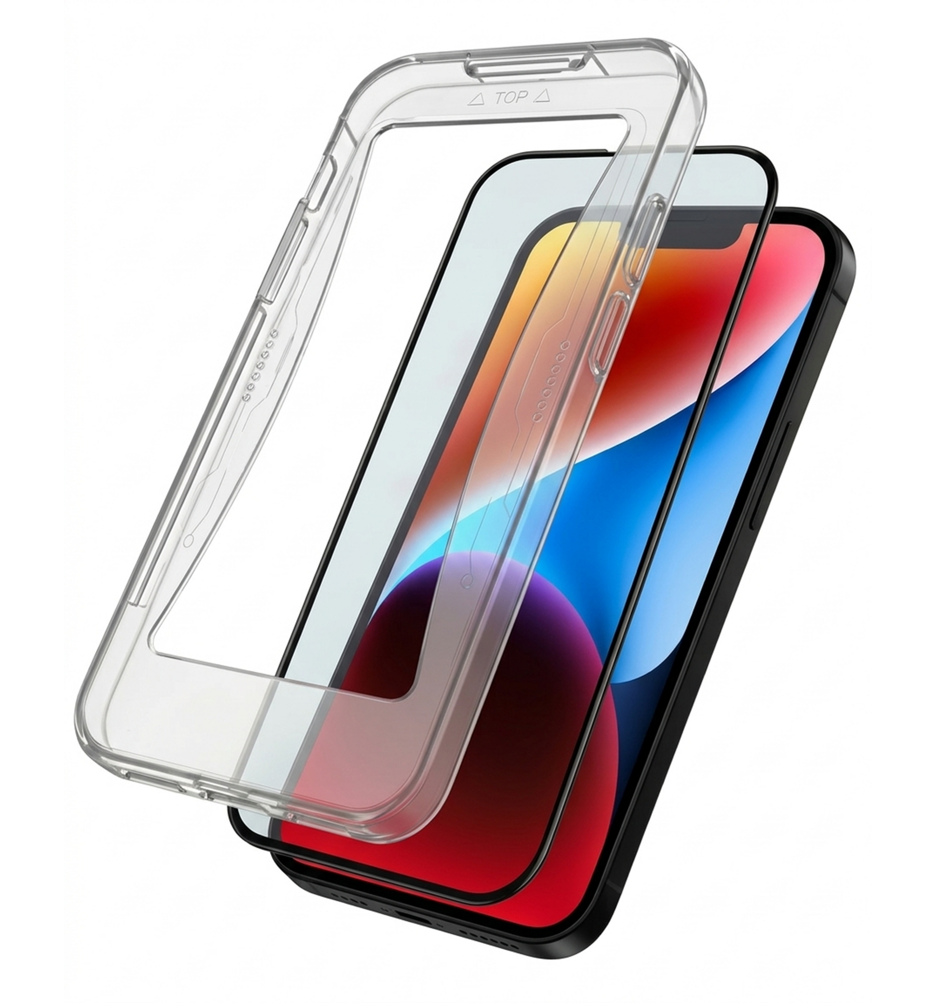 BASEY. Screenprotector Geschikt voor iPhone 14 Plus Screenprotector Met Montage Frame Beschermglas Flexibel Full Cover - Screenprotector Geschikt voor iPhone 14 Plus Screen Protector Met Installatie Kit Full Cover