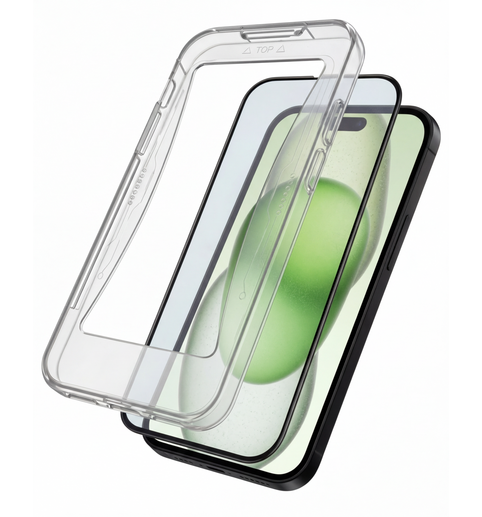 BASEY. Screenprotector Geschikt voor iPhone 15 Pro Screenprotector Met Montage Frame Beschermglas Flexibel Full Cover - Screenprotector Geschikt voor iPhone 15 Pro Screen Protector Met Installatie Kit Full Cover