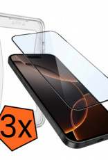 Nomfy Screenprotector - Geschikt voor iPhone 16 Pro Max Screenprotector Met Installatie Kit Bescherm Glas - Screenprotector Geschikt voor iPhone 16 Pro Max Screen Protector Met Montage Frame Flexibel Glas Full Cover - 3 PACK