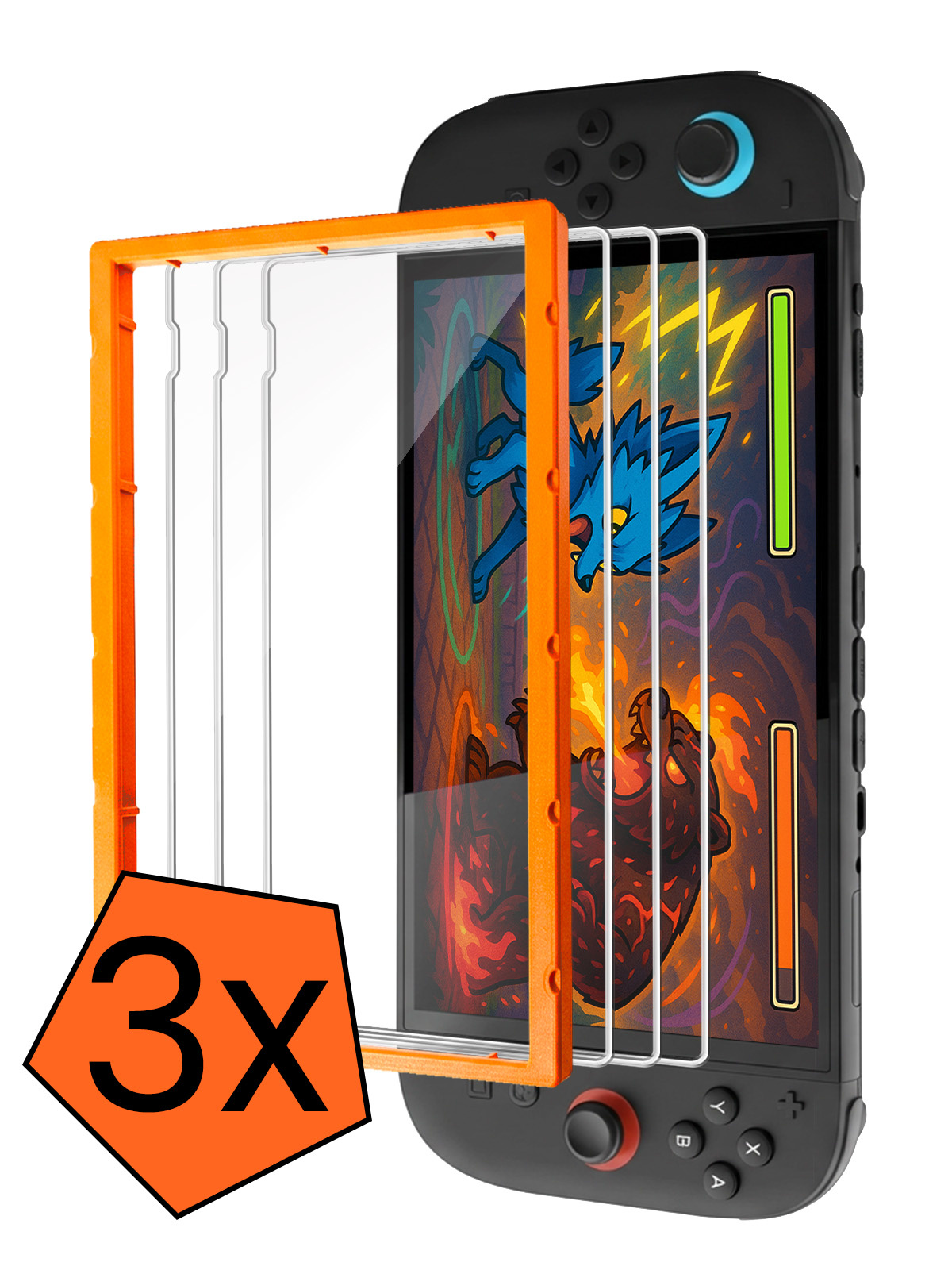 Nomfy Nomfy Nintendo Switch 2 Screenprotector Met Installatieframe - 3 PACK