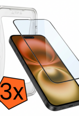 Nomfy Screenprotector - Geschikt voor iPhone 16 Screenprotector Met Installatie Kit Bescherm Glas - Screenprotector Geschikt voor iPhone 16 Screen Protector Met Montage Frame Flexibel Glas Full Cover - 3 PACK