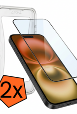 Nomfy Screenprotector - Geschikt voor iPhone 16 Screenprotector Met Installatie Kit Bescherm Glas - Screenprotector Geschikt voor iPhone 16 Screen Protector Met Montage Frame Flexibel Glas Full Cover - 2 PACK