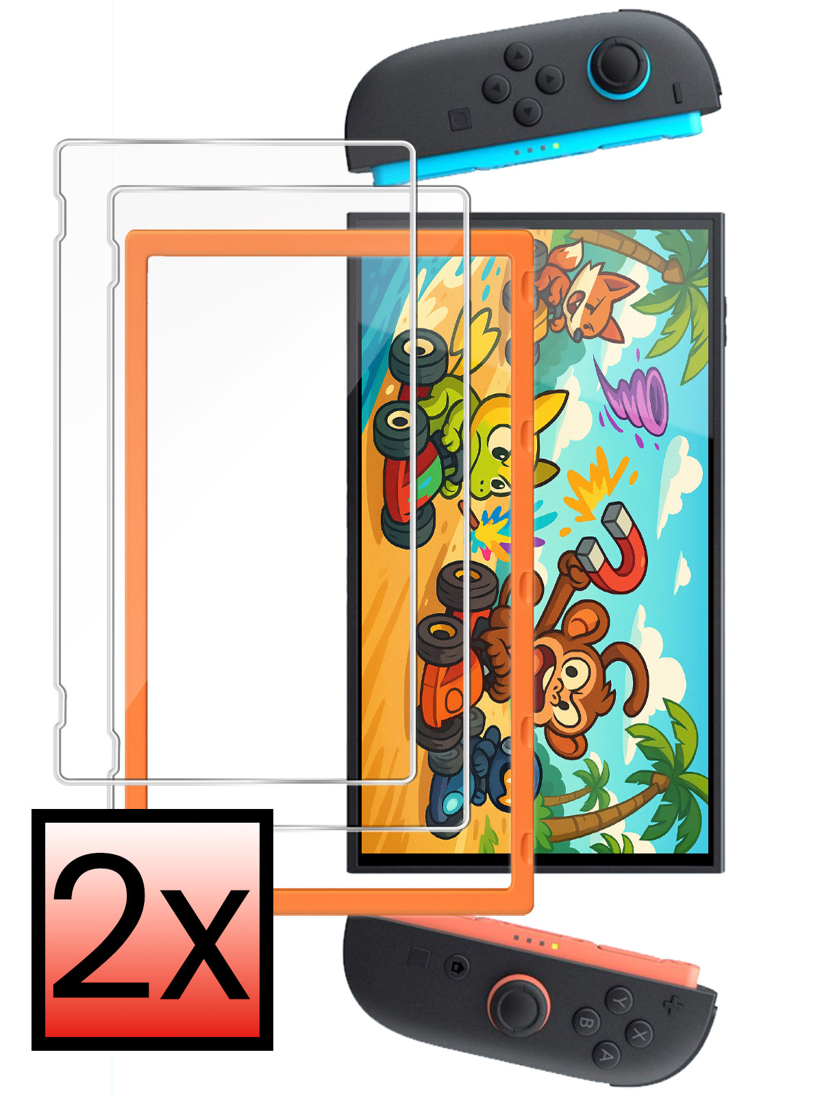 NoXx NoXx Nintendo Switch 2 Screenprotector Met Installatieframe - 2 PACK