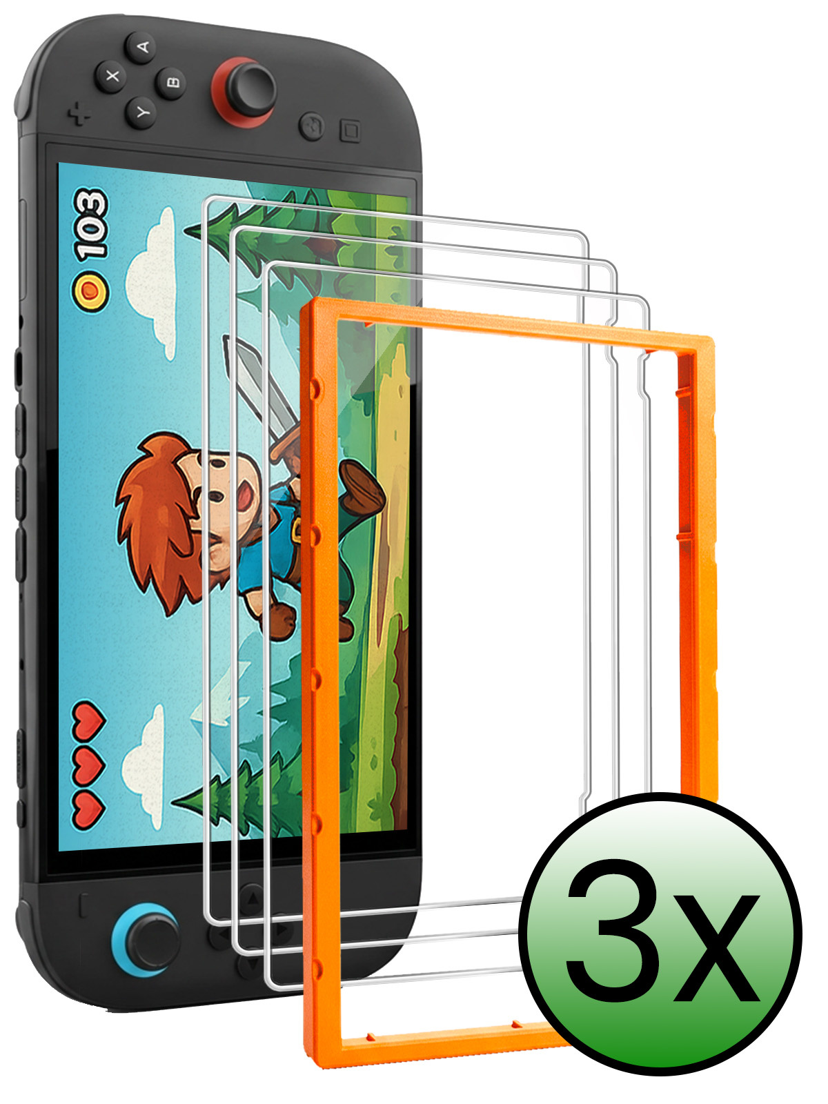 BASEY. BASEY. Nintendo Switch 2 Screenprotector Met Installatieframe - 3 PACK