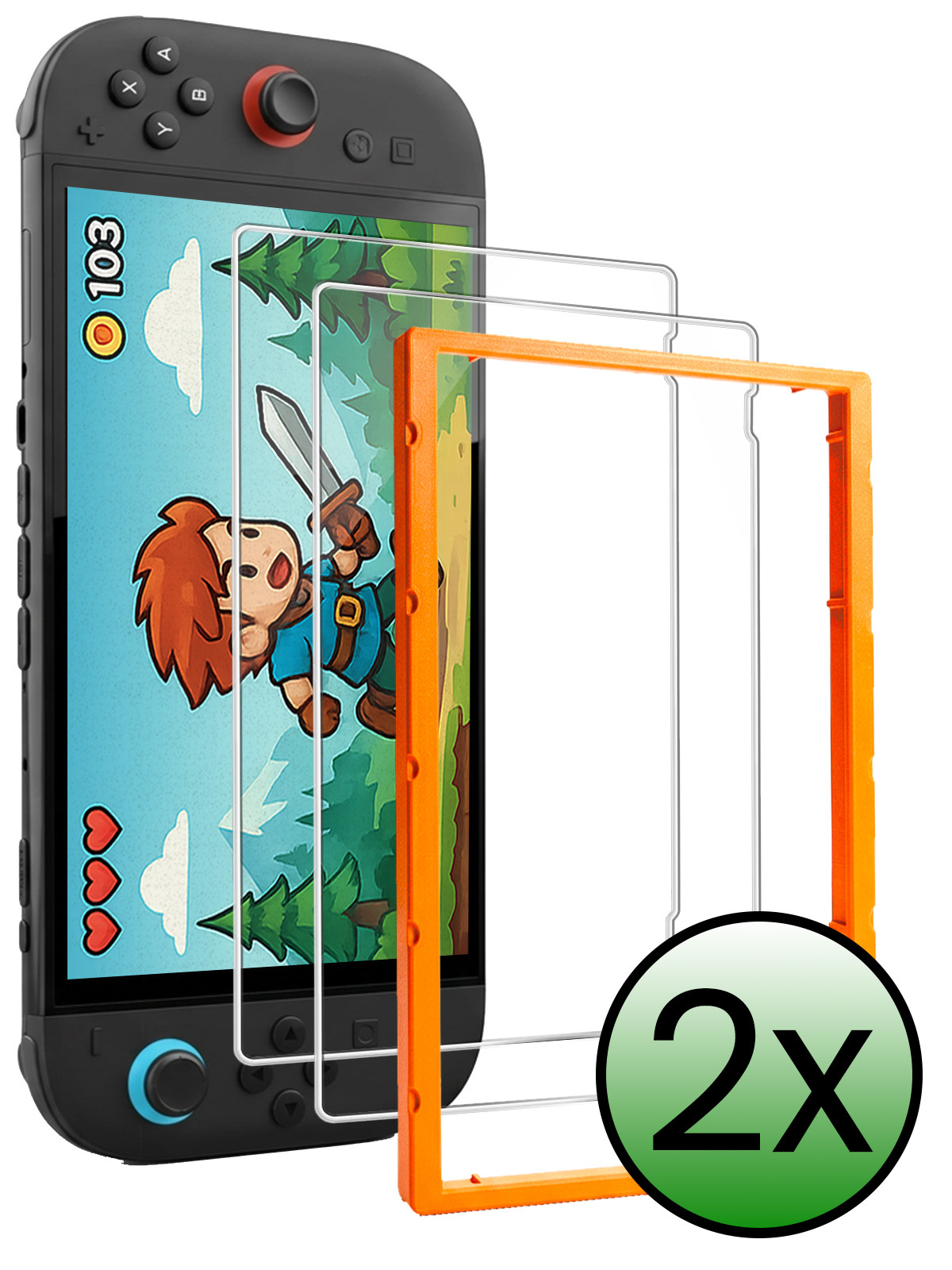 BASEY. BASEY. Nintendo Switch 2 Screenprotector Met Installatieframe - 2 PACK