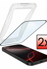 NoXx Screenprotector Geschikt voor iPhone 16 Pro Screenprotector Met Montage Frame Hybrid Flexibel Glass Full Cover - 2x