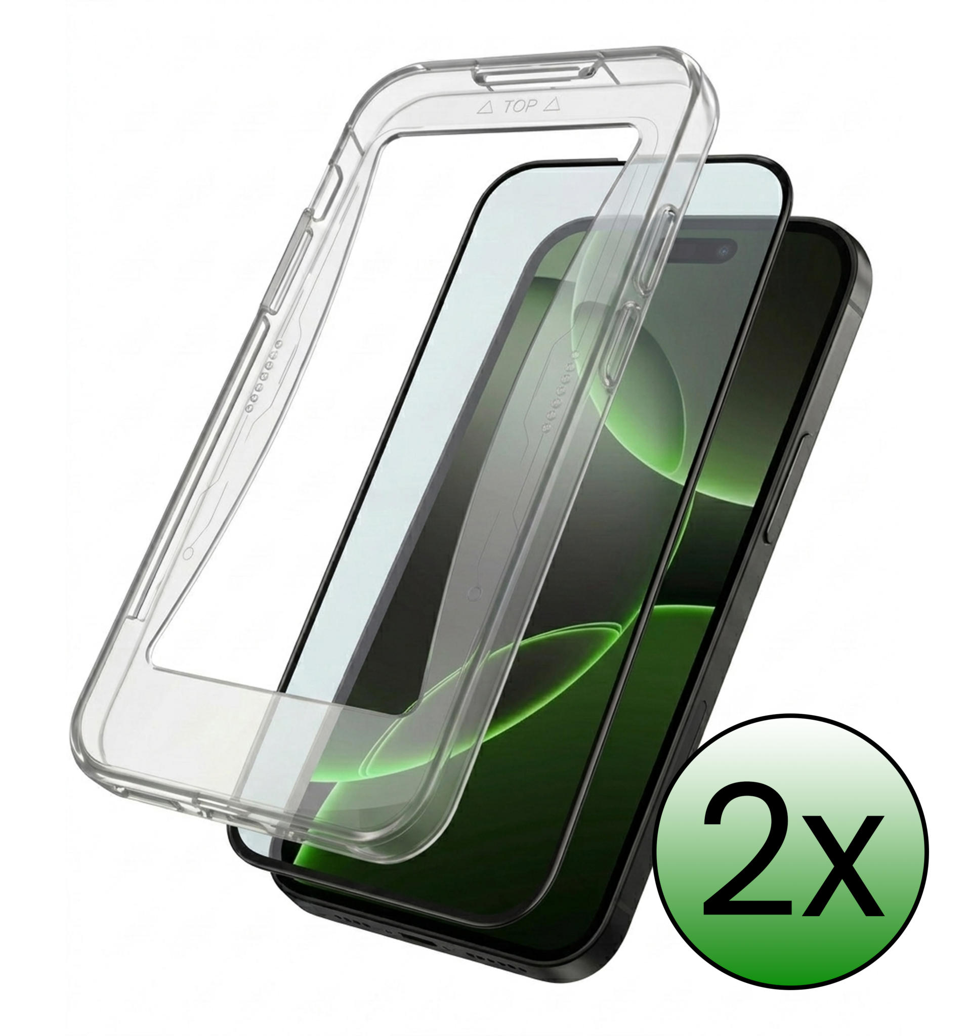BASEY. Screenprotector Geschikt voor iPhone 16 Pro Max Screenprotector Met Montage Frame Beschermglas Full Cover - Screenprotector Geschikt voor iPhone 16 Pro Max Screen Protector Met Installatie Kit Full Cover - 2 Stuks