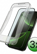 BASEY. Screenprotector Geschikt voor iPhone 16 Pro Screenprotector Met Montage Frame Beschermglas Full Cover - Screenprotector Geschikt voor iPhone 16 Pro Screen Protector Met Installatie Kit Full Cover - 3 Stuks