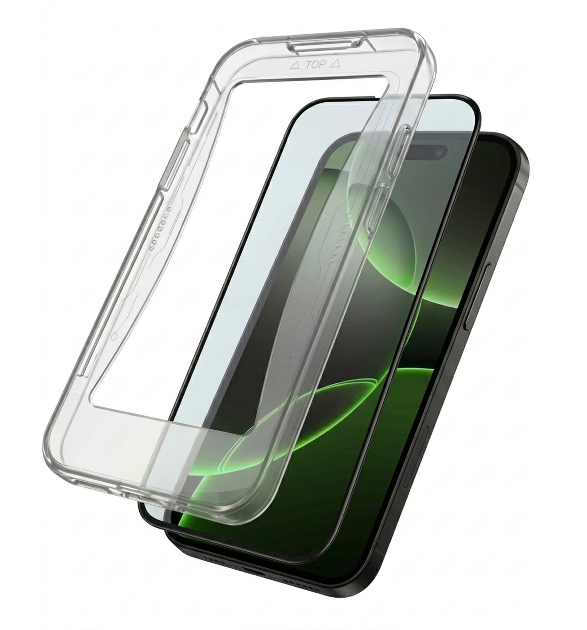 BASEY. Screenprotector Geschikt voor iPhone 16 Pro Screenprotector Met Montage Frame Beschermglas Full Cover - Screenprotector Geschikt voor iPhone 16 Pro Screen Protector Met Installatie Kit Full Cover