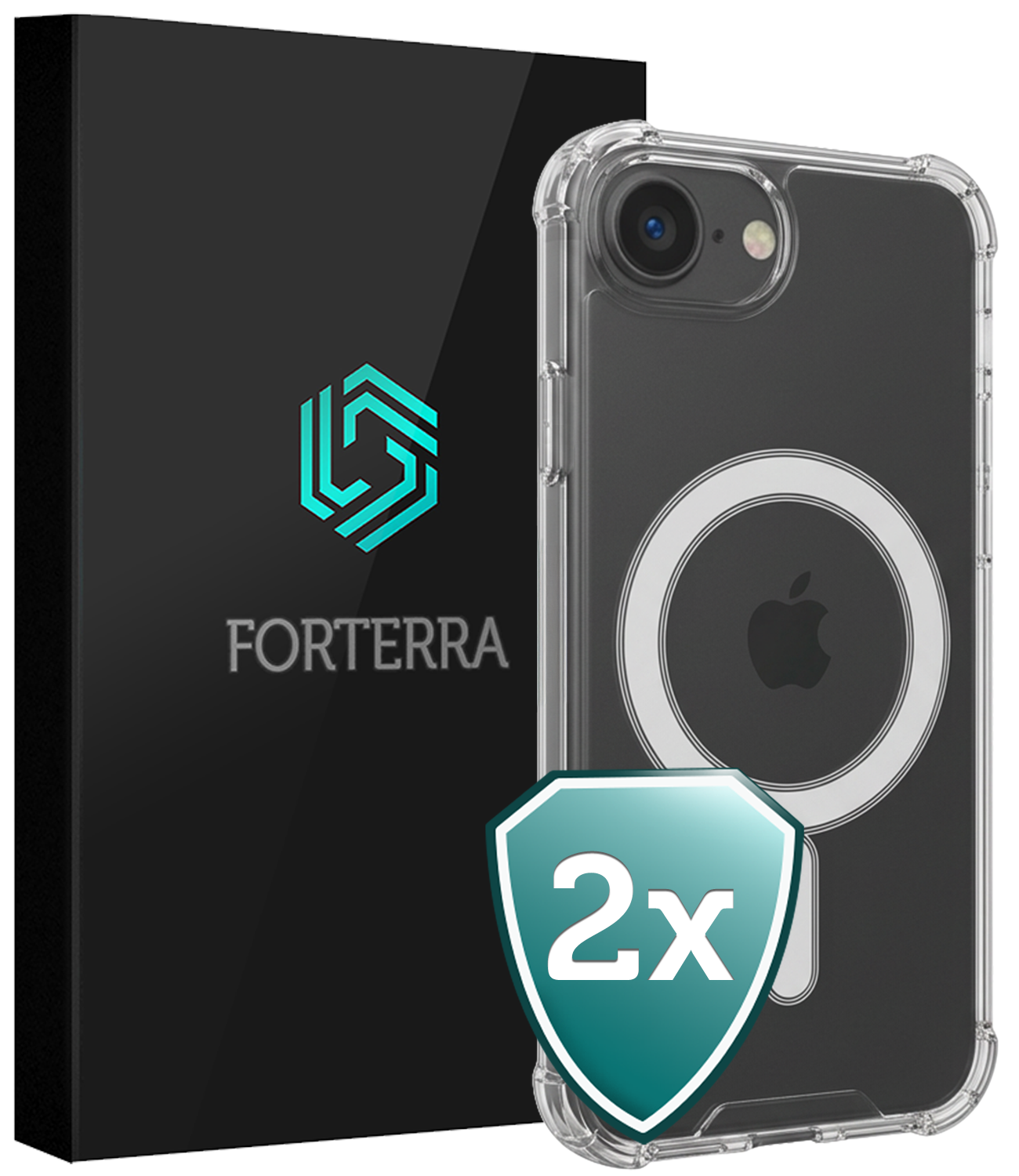 Forterra Forterra iPhone 17e Magsafe Hoesje - Transparant - 2 PACK
