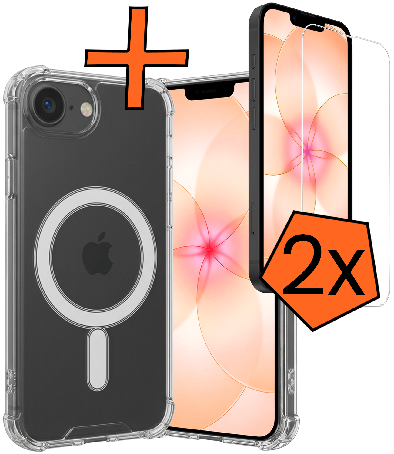 Nomfy Nomfy iPhone 17e Magsafe Hoesje Transparant Met 2x Screenprotector